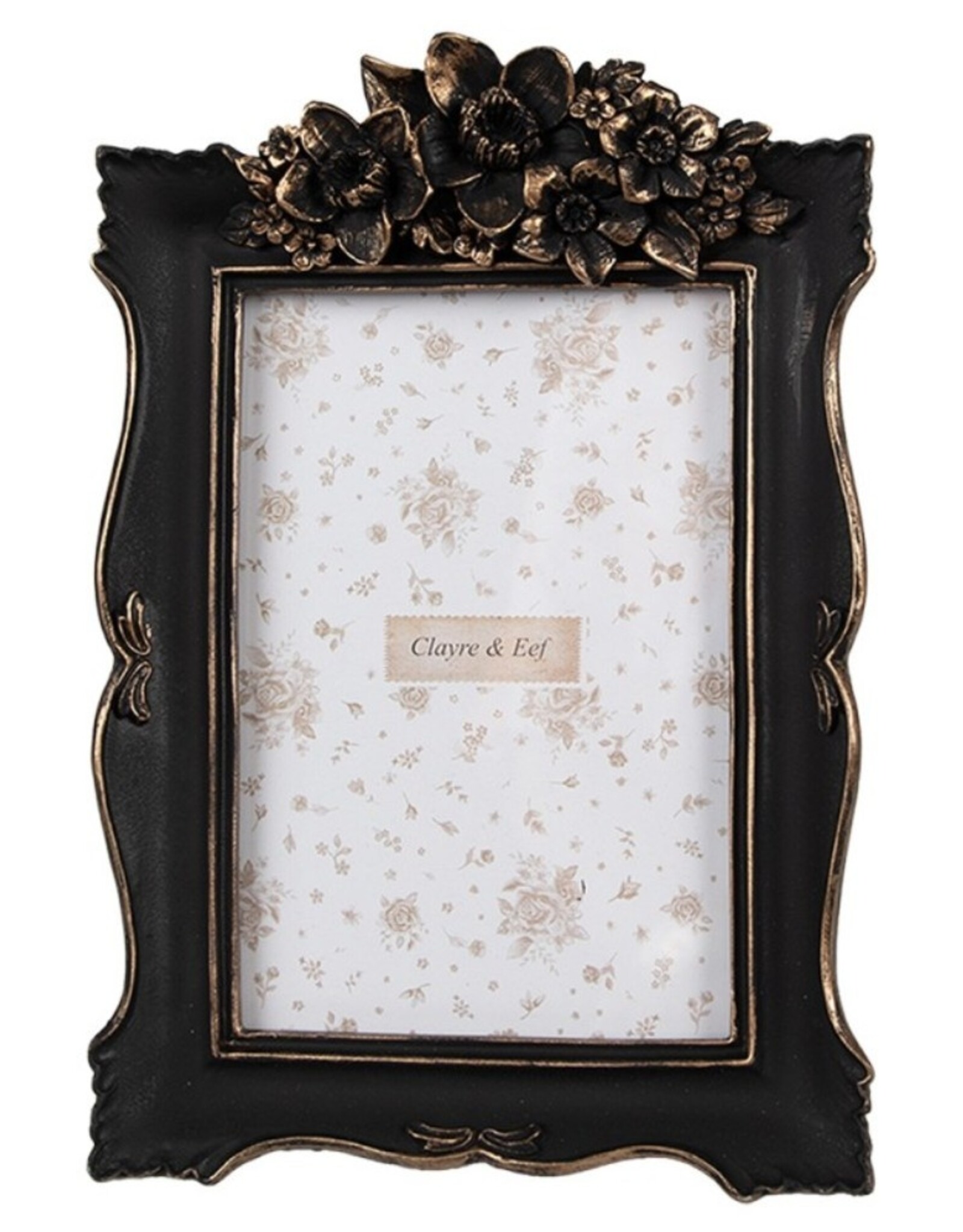 C&E Miscellaneous - Black Photo Frame with Flowers