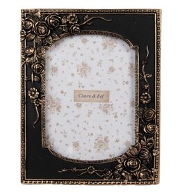 C&E Black Photo Frame with Roses