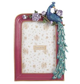 C&E Peacock on Rose Branch Photo Frame