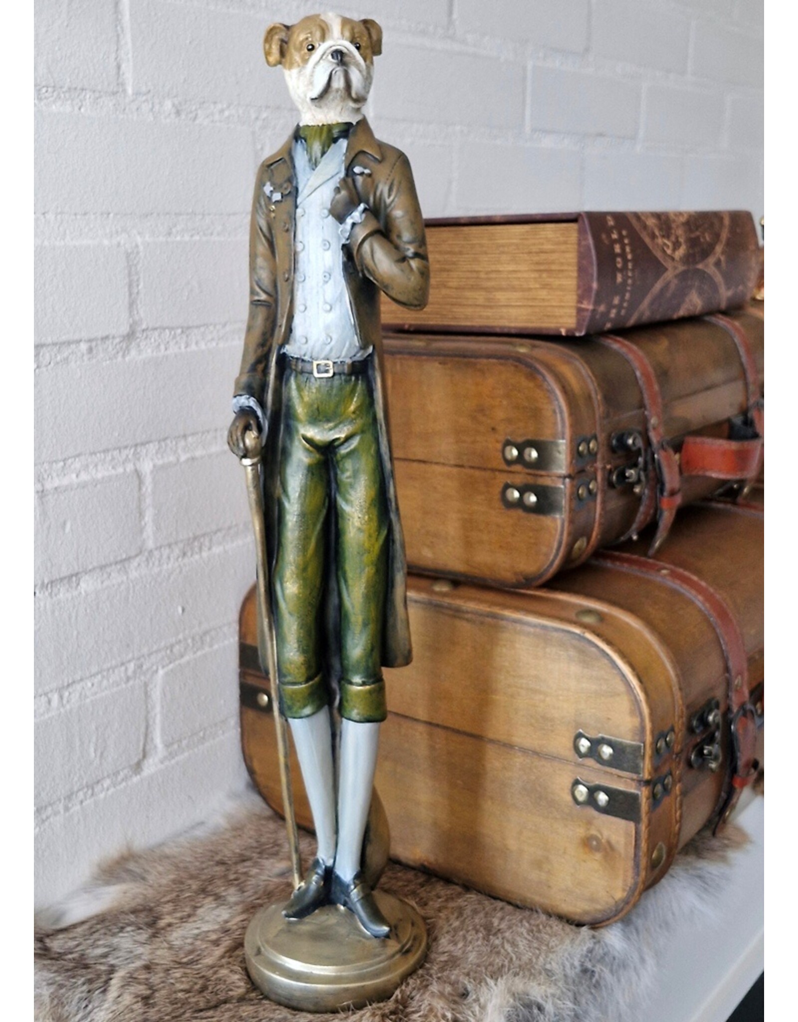 C&E Giftware Figurines Collectables - Boxer Dog Gentleman Statue 50cm