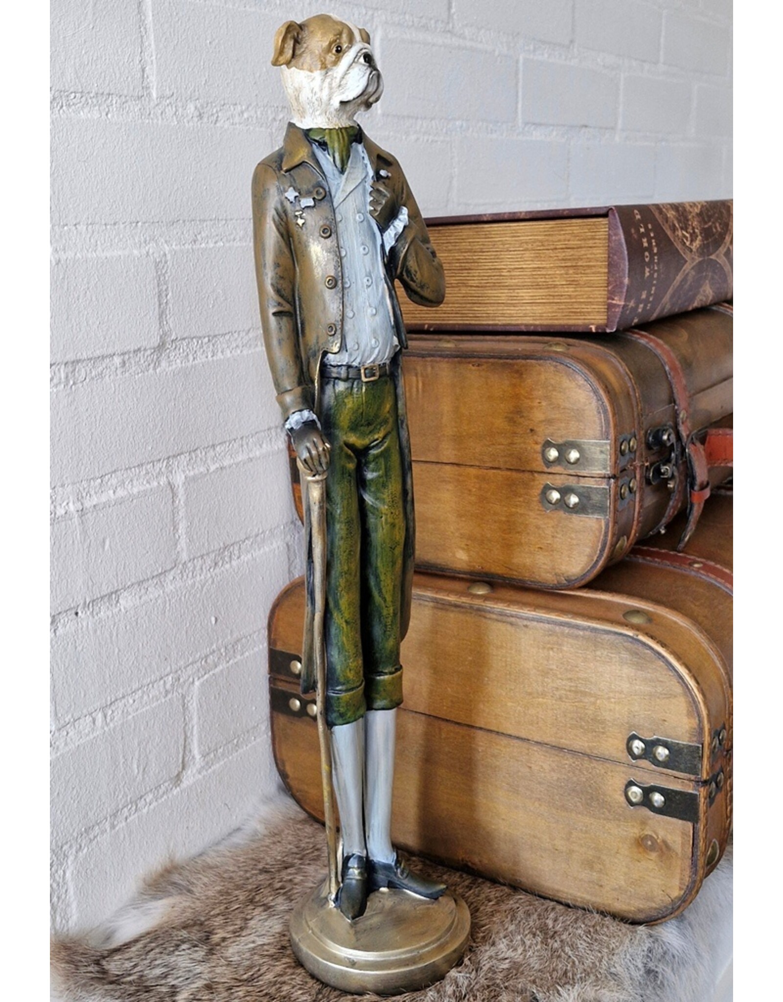 C&E Giftware Figurines Collectables - Boxer Dog Gentleman Statue 50cm