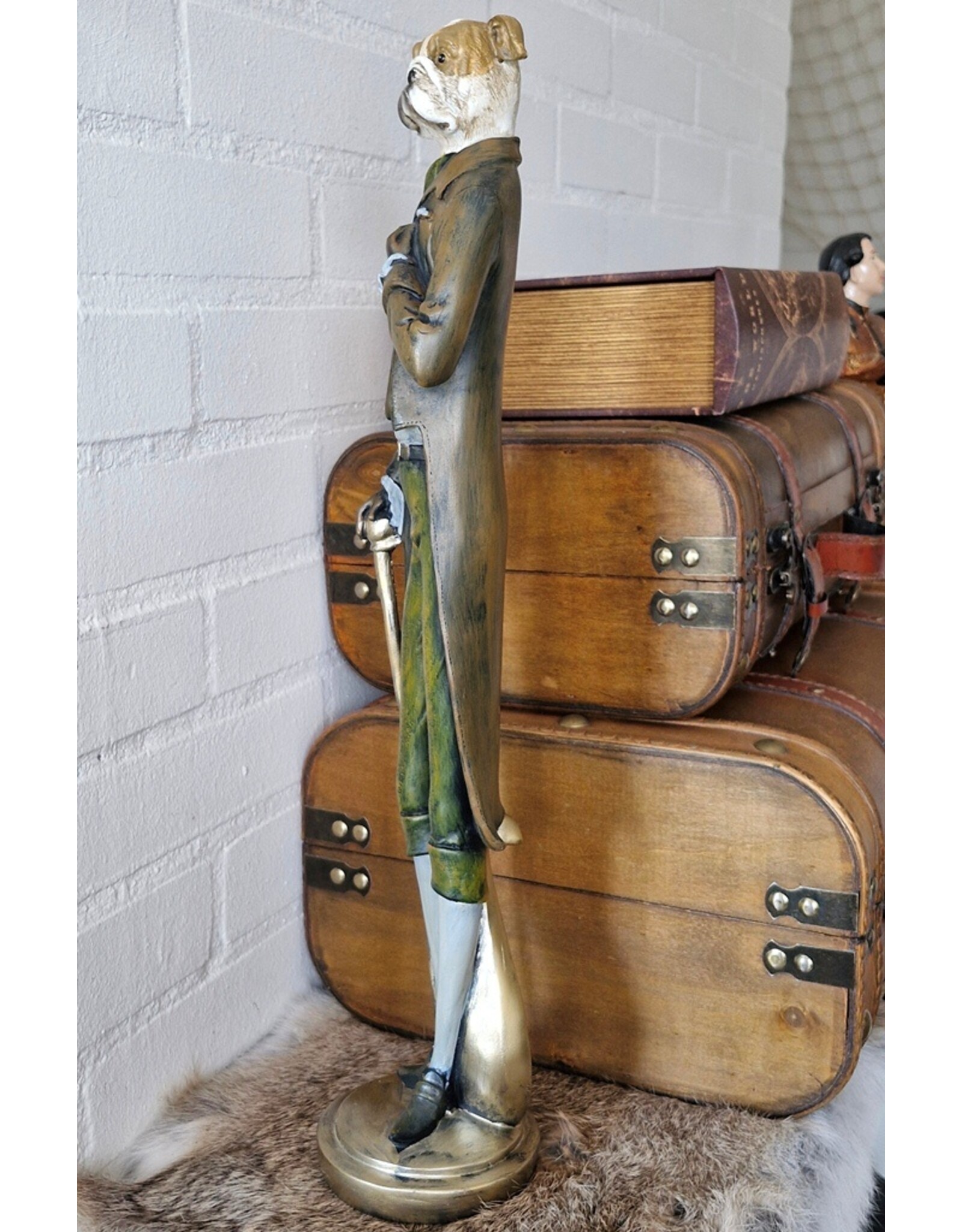 C&E Giftware Figurines Collectables - Boxer Dog Gentleman Statue 50cm