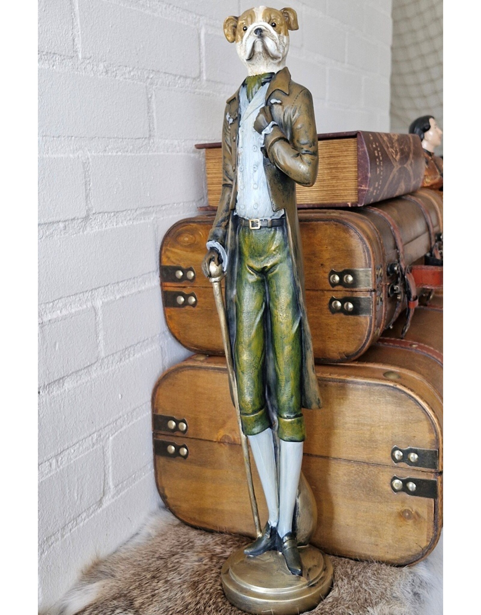 C&E Giftware Figurines Collectables - Boxer Dog Gentleman Statue 50cm