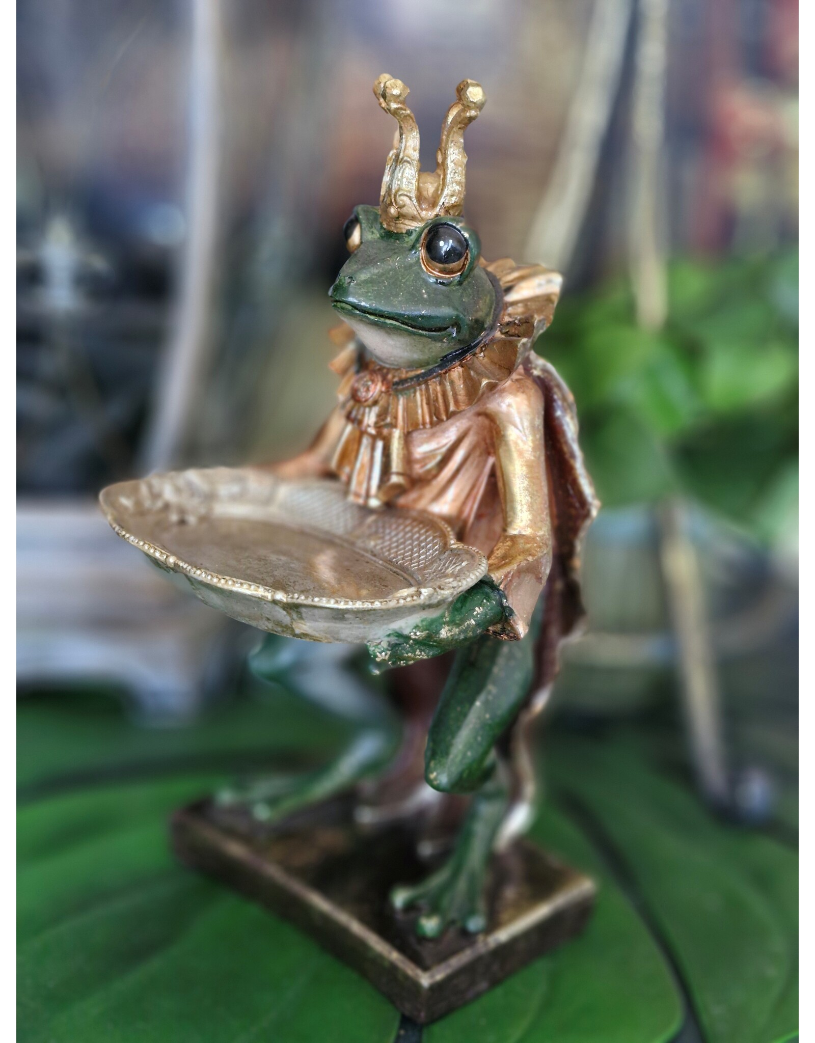 C&E Giftware Figurines Collectables - Frog Prince with tray statue 28cm