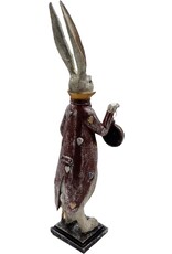 GG Giftware & Lifestyle - Hare in Long Jacket with Real Clock 49cm