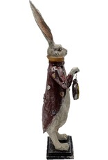 GG Giftware & Lifestyle - Haas in Lange Jas met Echte Klok  49cm