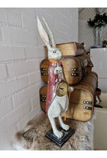 GG Giftware & Lifestyle - Hare in Long Jacket with Real Clock 49cm