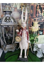 GG Giftware & Lifestyle - Hare in Long Jacket with Real Clock 49cm