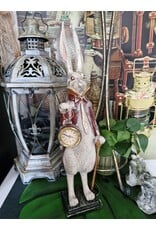 GG Giftware & Lifestyle - Hare in Long Jacket with Real Clock 49cm