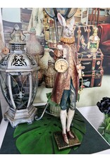 GG Giftware & Lifestyle - Haas in Victoriaanse Kleding met Echte Klok  56cm