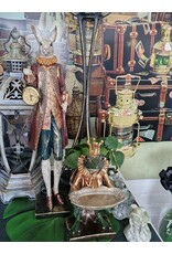 GG Giftware & Lifestyle - Haas in Victoriaanse Kleding met Echte Klok  56cm