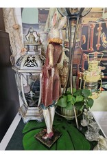 GG Giftware & Lifestyle - Haas in Victoriaanse Kleding met Echte Klok  56cm