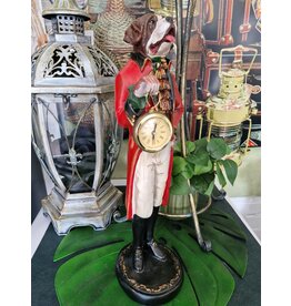 Trukado Sint Bernard Dog Officer with real clock - statue 44cm
