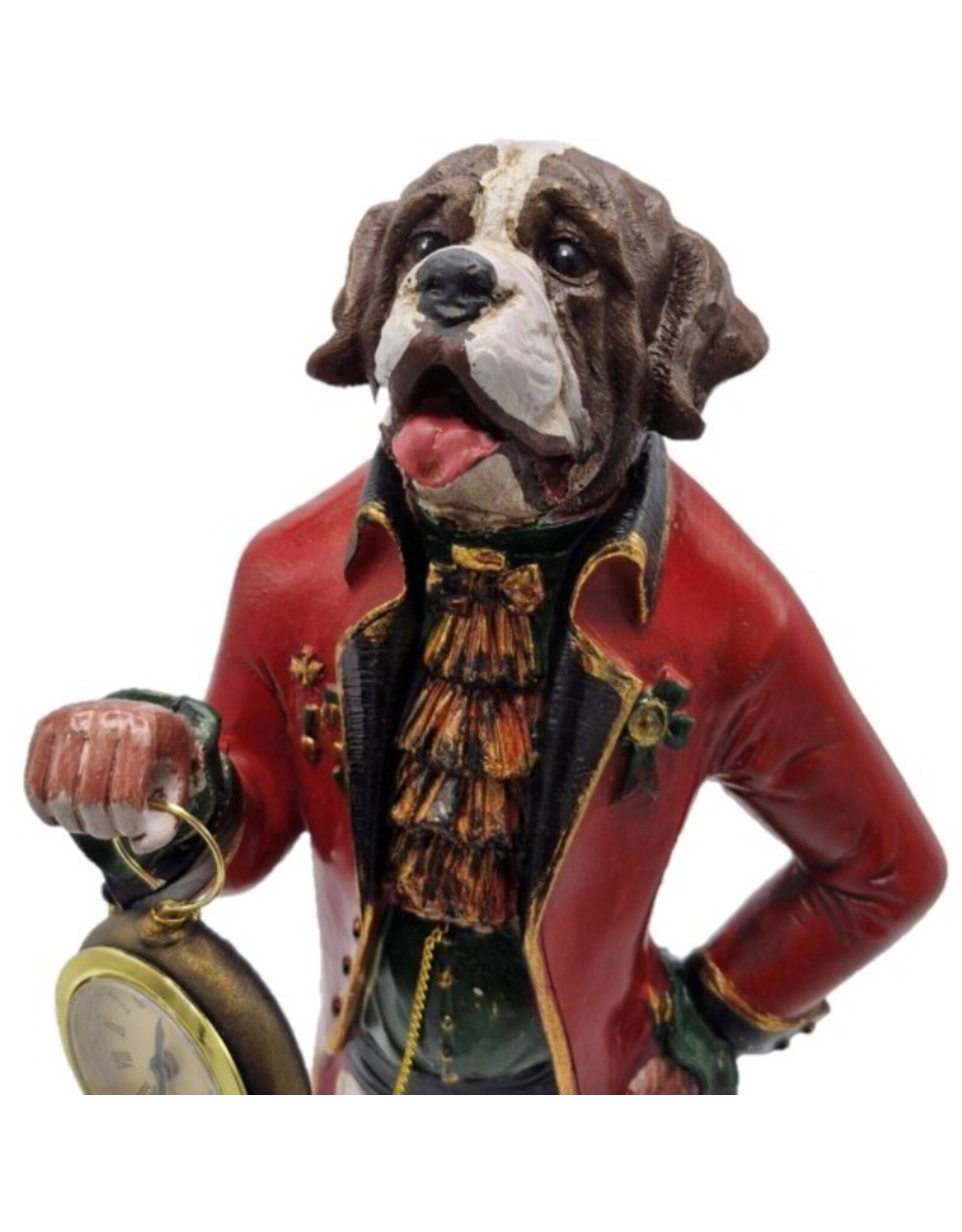 Trukado Giftware Figurines Collectables - Sint Bernard Dog Officer with real clock - statue 44cm