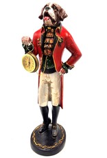Trukado Giftware Figurines Collectables - Sint Bernard Dog Officer with real clock - statue 44cm