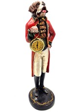 Trukado Giftware Beelden Collectables - Sint Bernard Hond Officier met echte klok - beeld 44cm