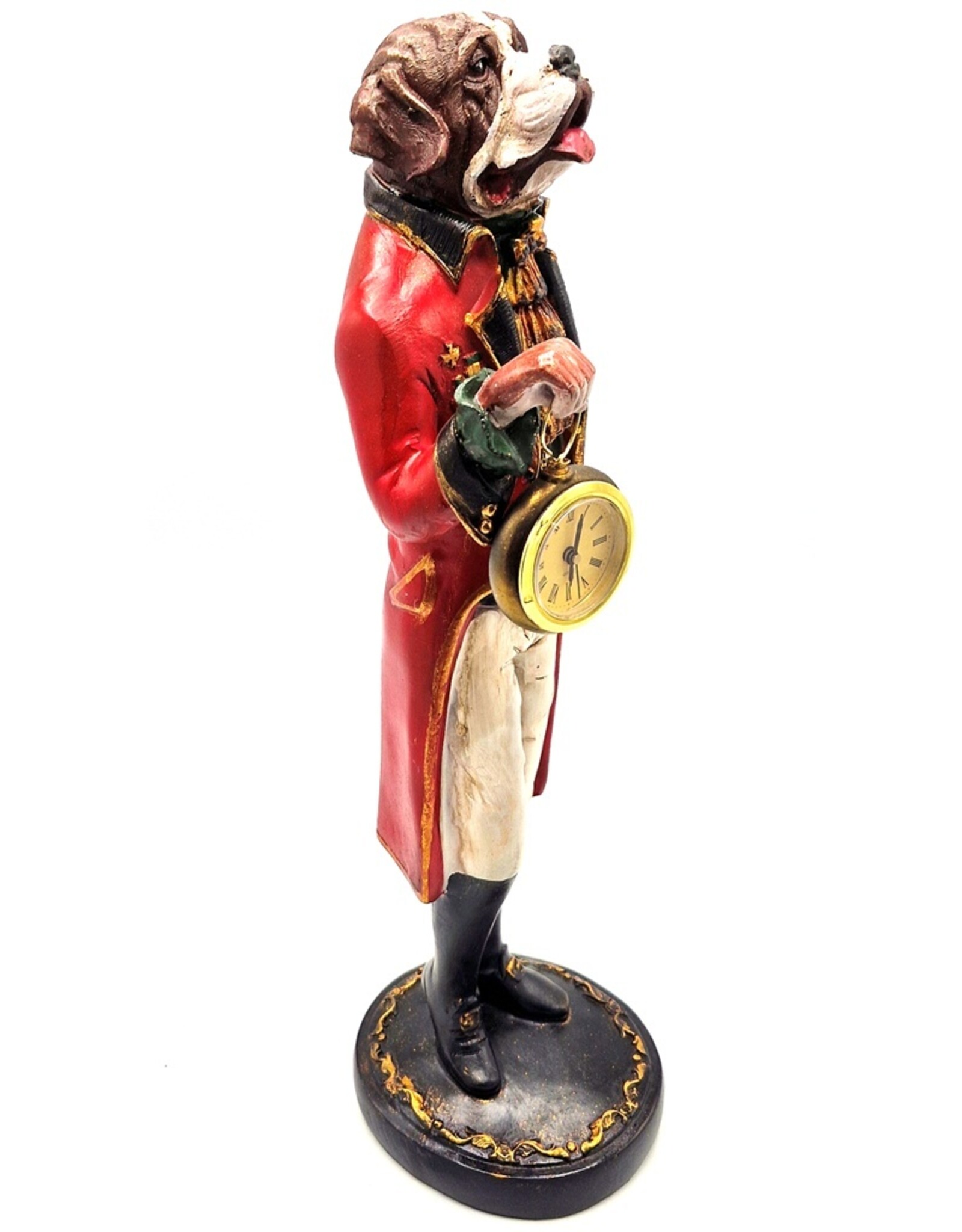 Trukado Giftware Figurines Collectables - Sint Bernard Dog Officer with real clock - statue 44cm