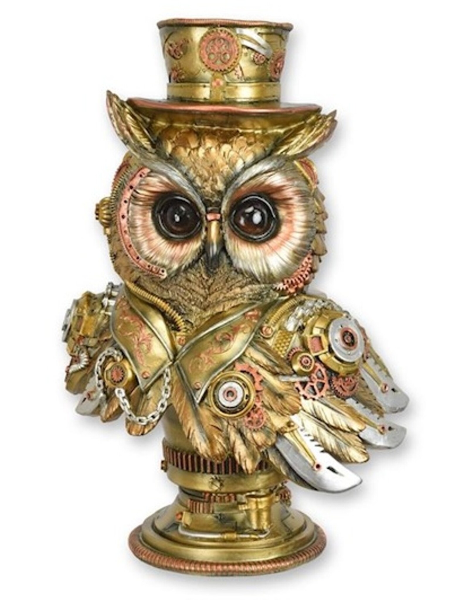 JB Giftware & Lifestyle - Steampunk Owl with Top Hat Bust 34.5cm