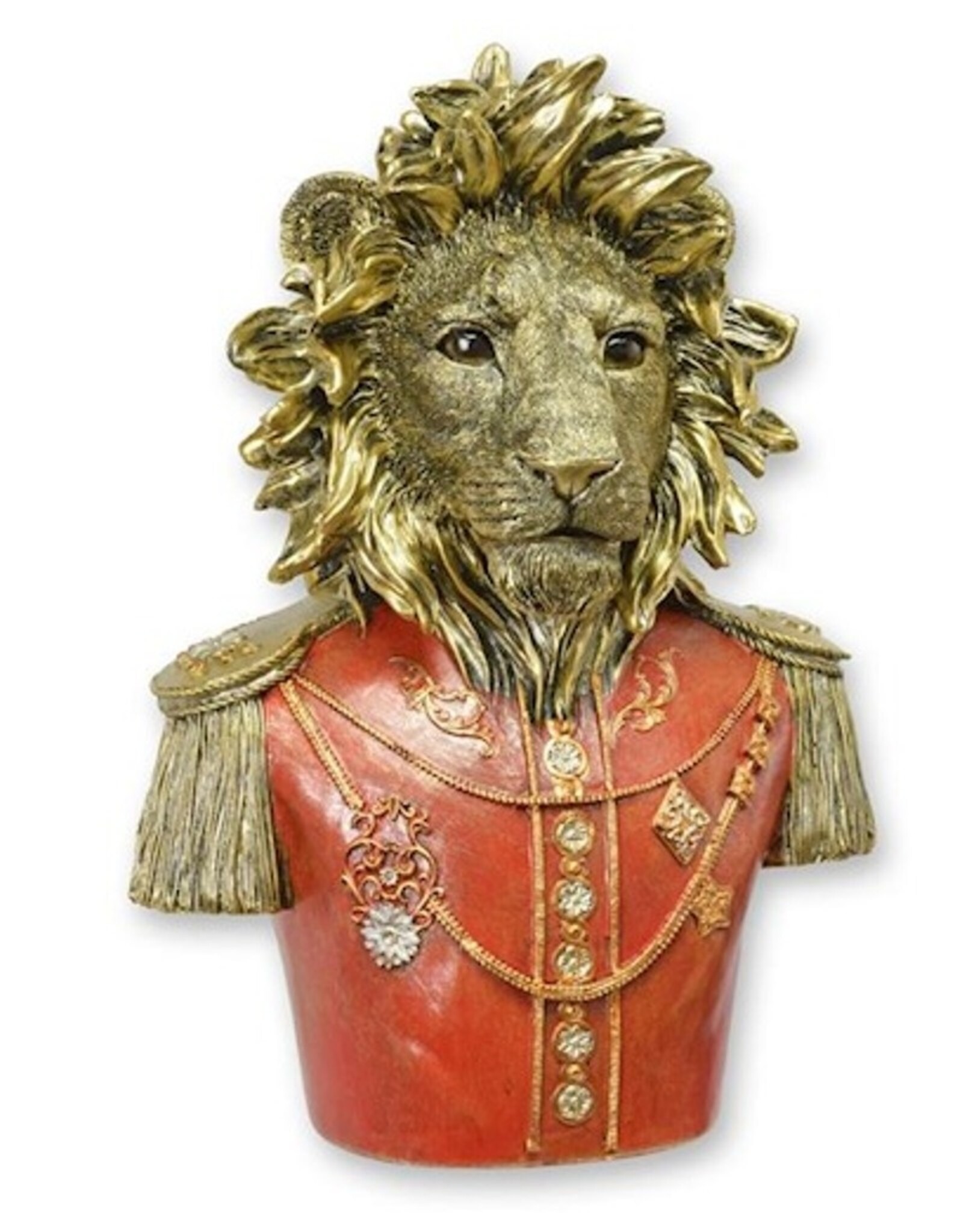 JB Giftware & Lifestyle - Leeuw Gekleed als Officier Buste 36,6