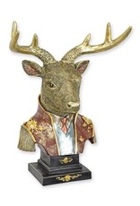 JB Giftware & Lifestyle - Hert gekleed als Adellijke Militair Buste 43,5cm