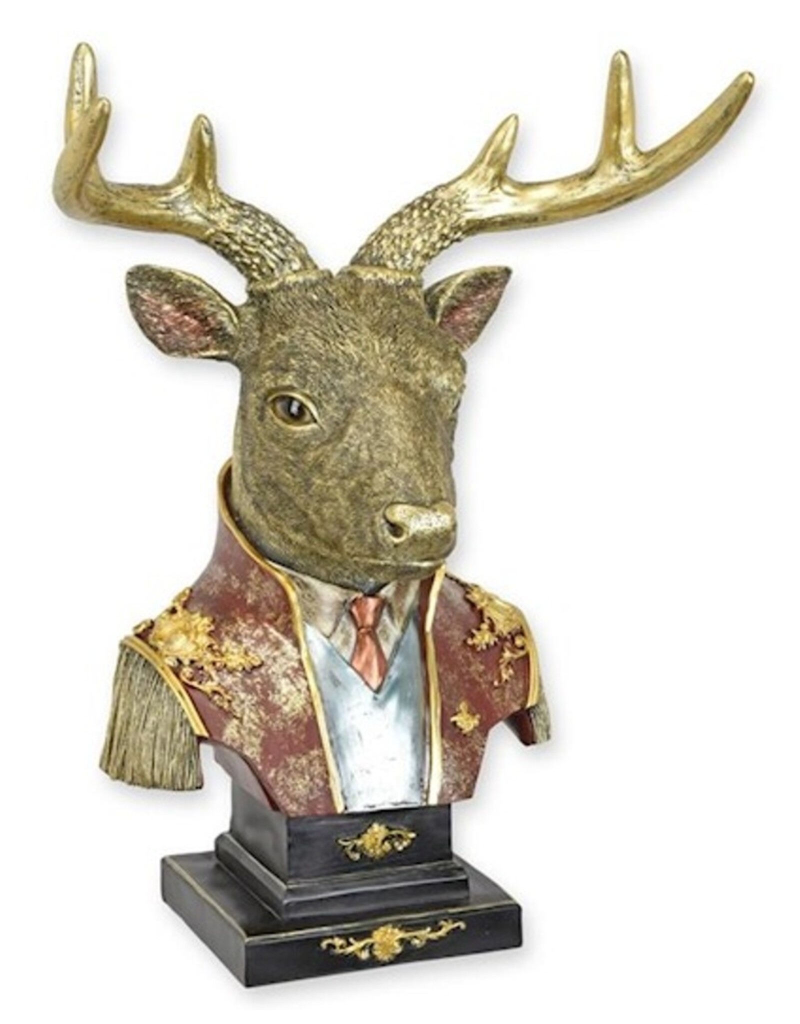 JB Giftware & Lifestyle - Hert gekleed als Adellijke Militair Buste 43,5cm