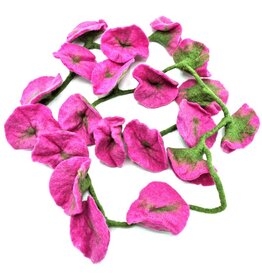 Trukado Vilten Bloemen Slinger Pink Lady handgemaakt 180cm