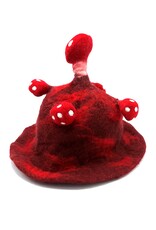 Trukado Miscellaneous - Vilten hoed - Sauna muts Paddenstoel bordeaux-rood