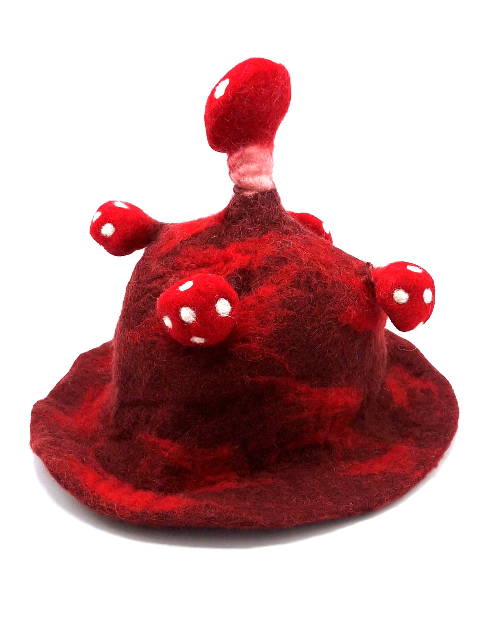 Trukado Miscellaneous - Vilten hoed - Sauna muts Paddenstoel bordeaux-rood