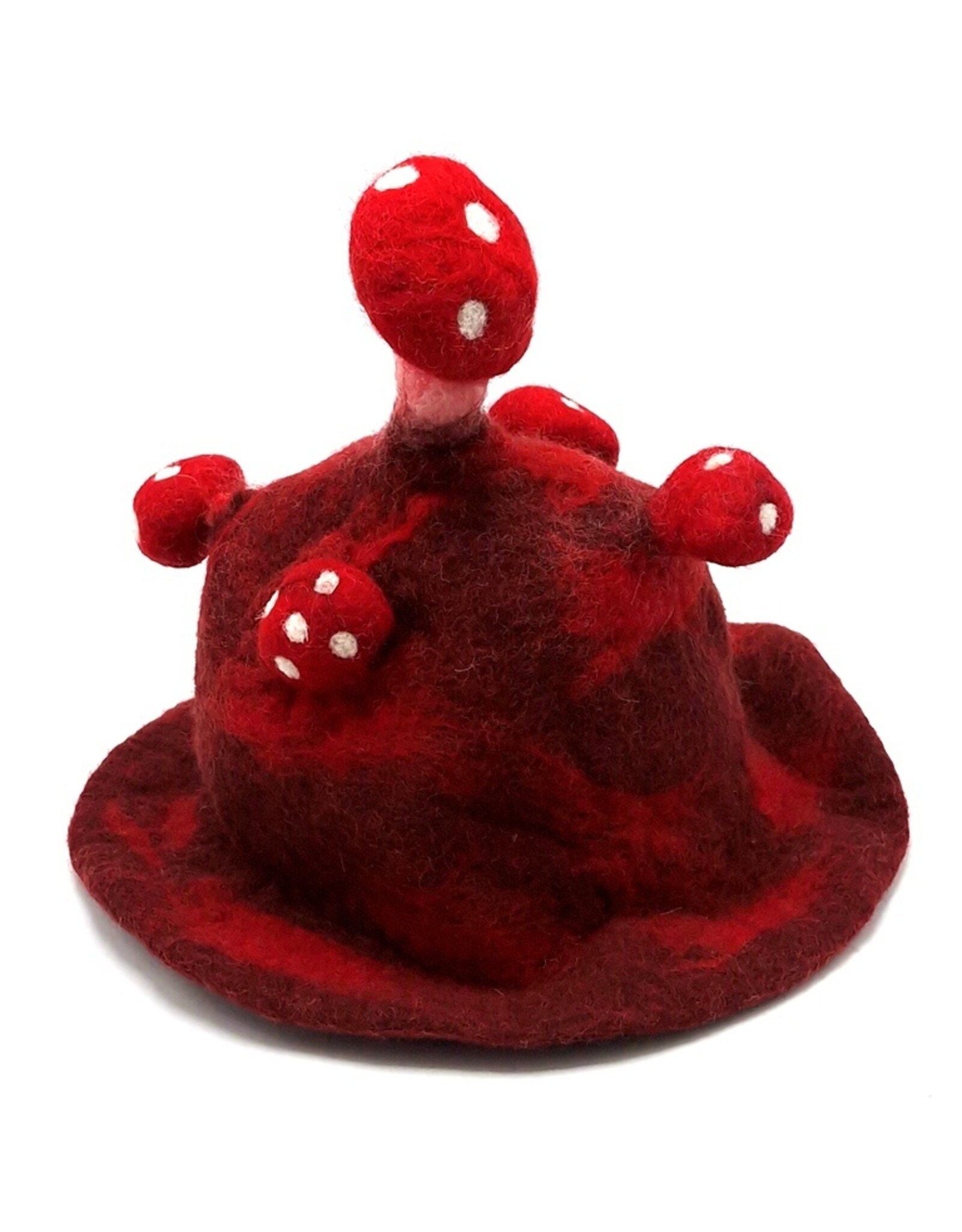 Trukado Miscellaneous - Vilten hoed - Sauna muts Paddenstoel bordeaux-rood