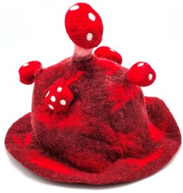 Trukado Felt hat - Sauna cap "Mushroom" red - 100% wool