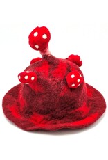 Trukado Miscellaneous - Vilten hoed - Sauna muts "Paddenstoel" rood - 100% wol