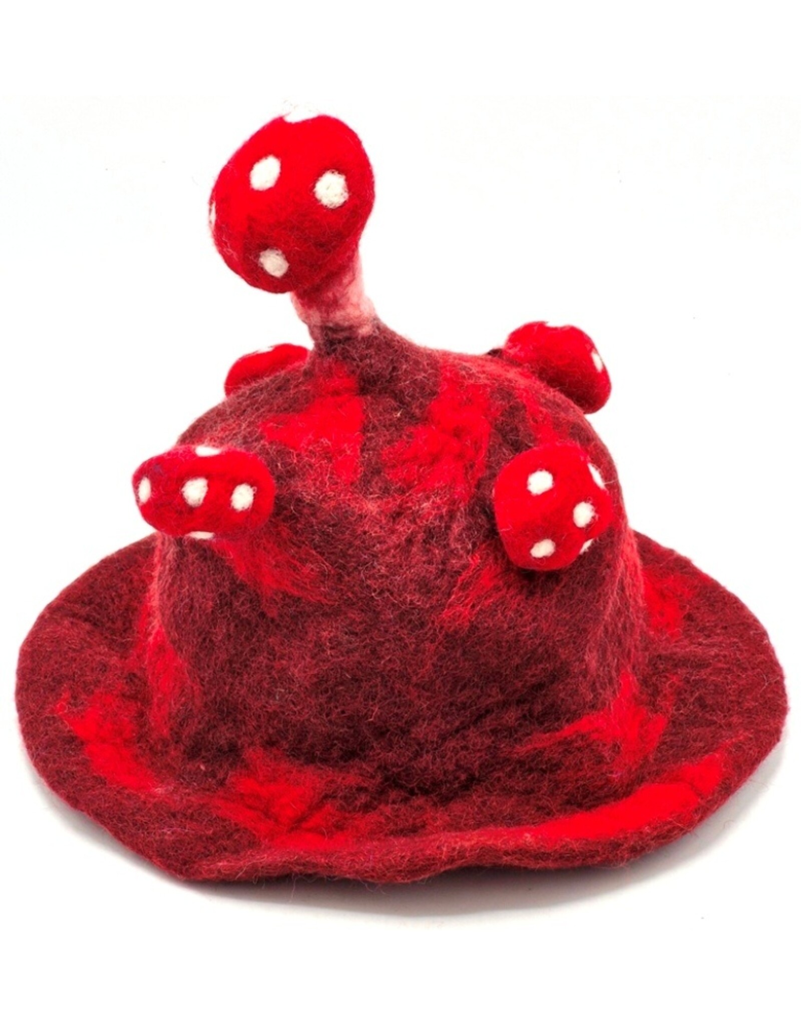 Trukado Miscellaneous - Vilten hoed - Sauna muts "Paddenstoel" rood - 100% wol