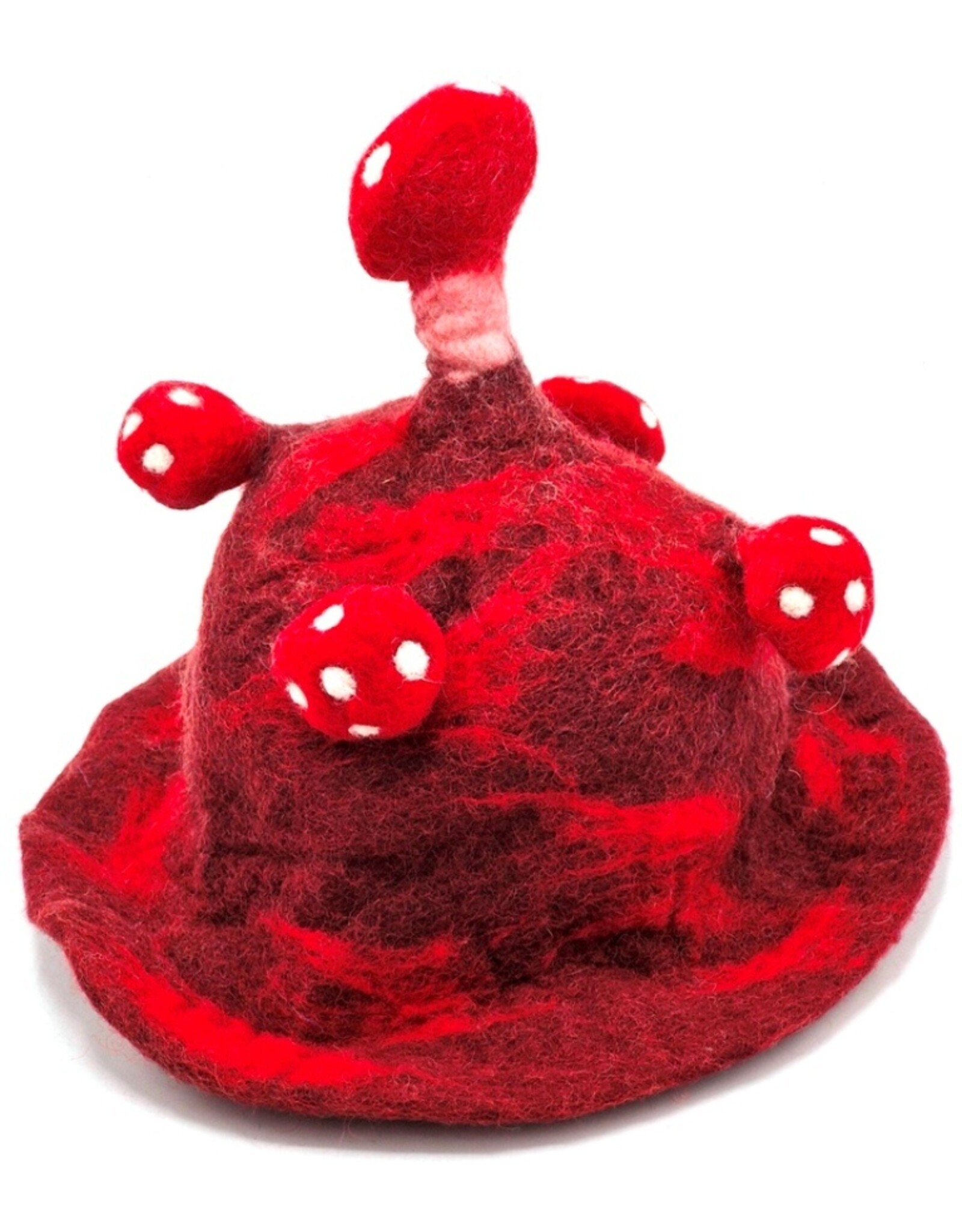 Trukado Miscellaneous - Vilten hoed - Sauna muts "Paddenstoel" rood - 100% wol