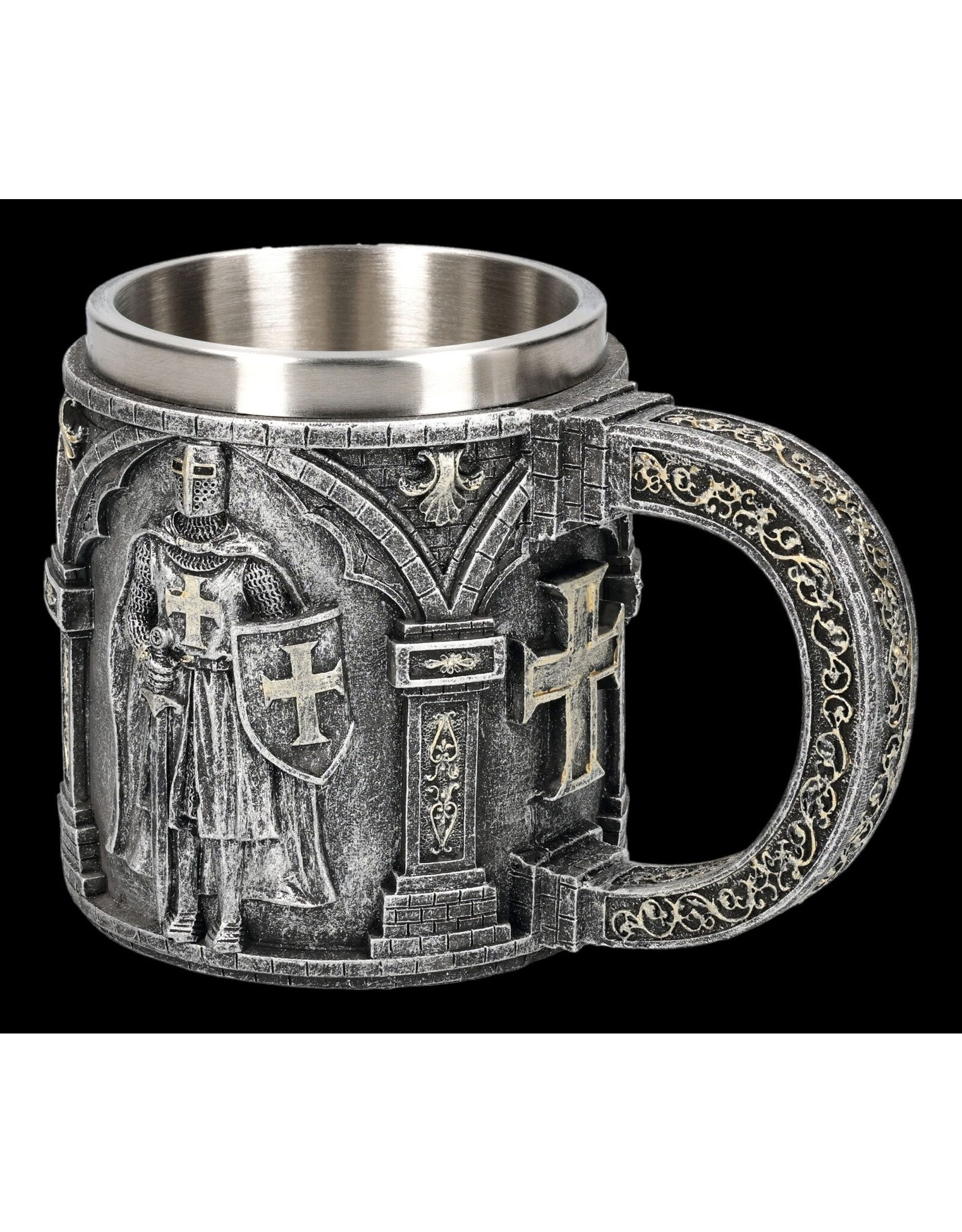 VG Drinkware - Crusader with Sword and Shield Tankard with metal insert