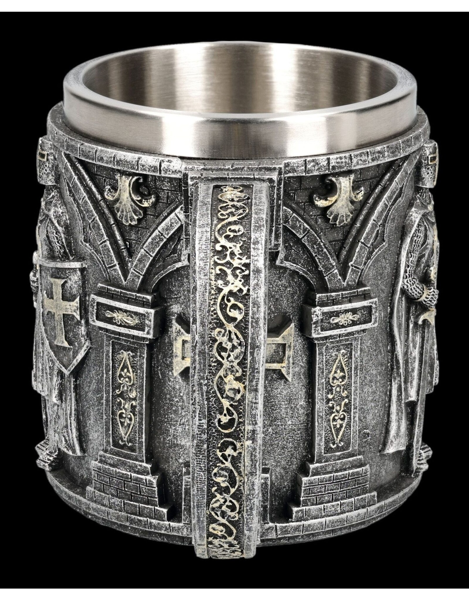 VG Drinkware - Crusader with Sword and Shield Tankard with metal insert