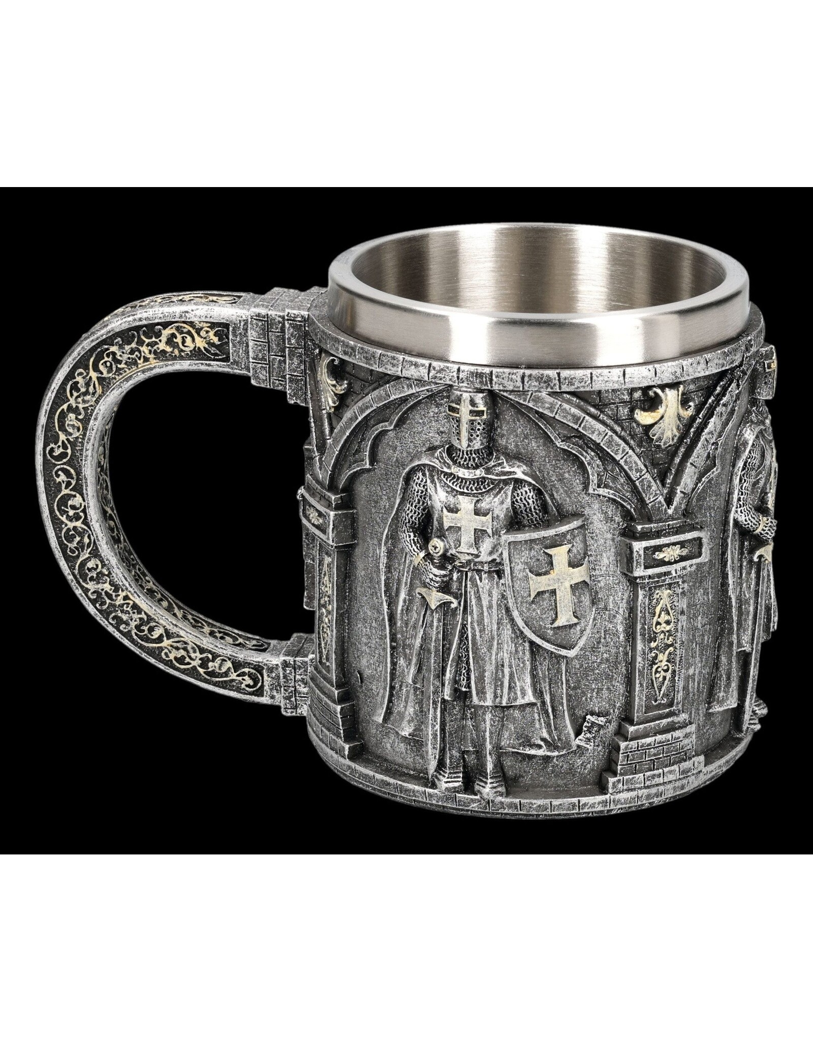 VG Drinkware - Crusader with Sword and Shield Tankard with metal insert