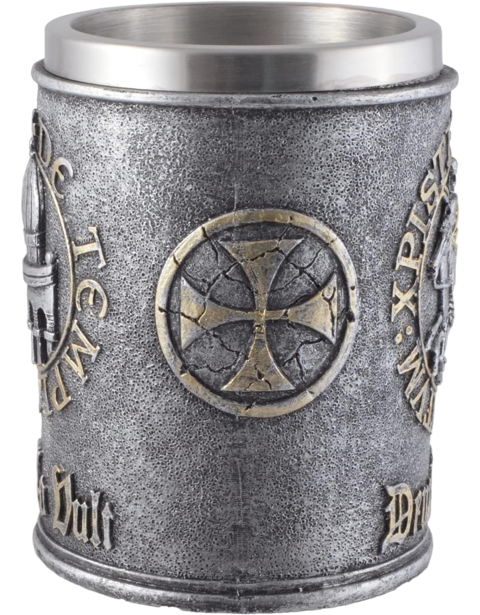 VG Drinkware - Kruisvaardersmok “Deus lo vult” met metalen inzetstuk