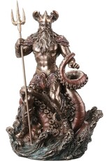 Veronese Design Giftware Beelden Collectables  - Poseidon met Drietand  Rijst Op Uit de Golven Veronese Design