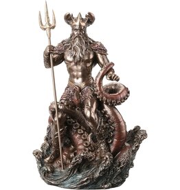 Veronese Design Poseidon met Drietand  Rijst Op Uit de Golven Veronese Design