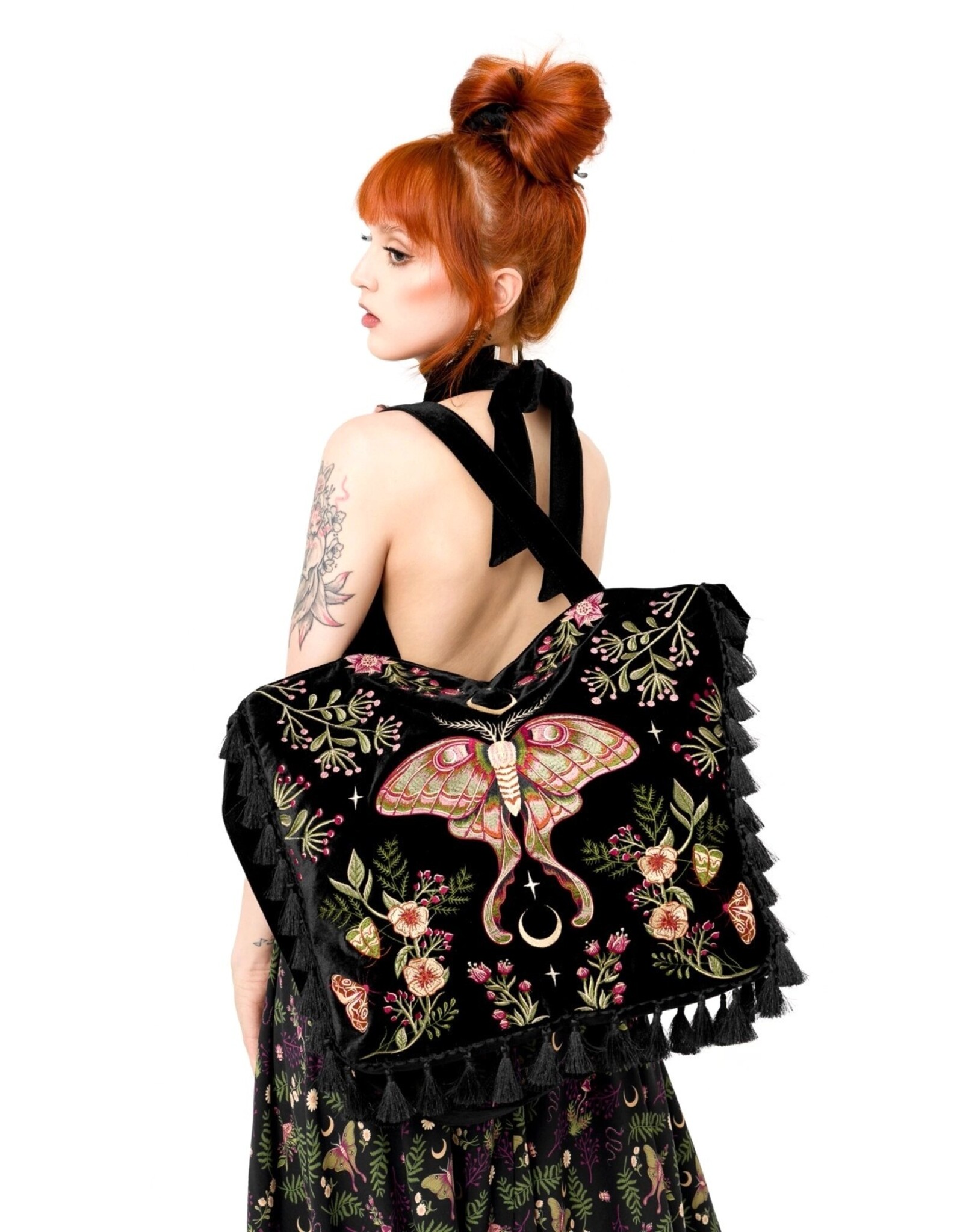 Restyle Gothic tassen Steampunk tassen - Wilderwood Fluwelen Schoudertas/Shopper - Restyle
