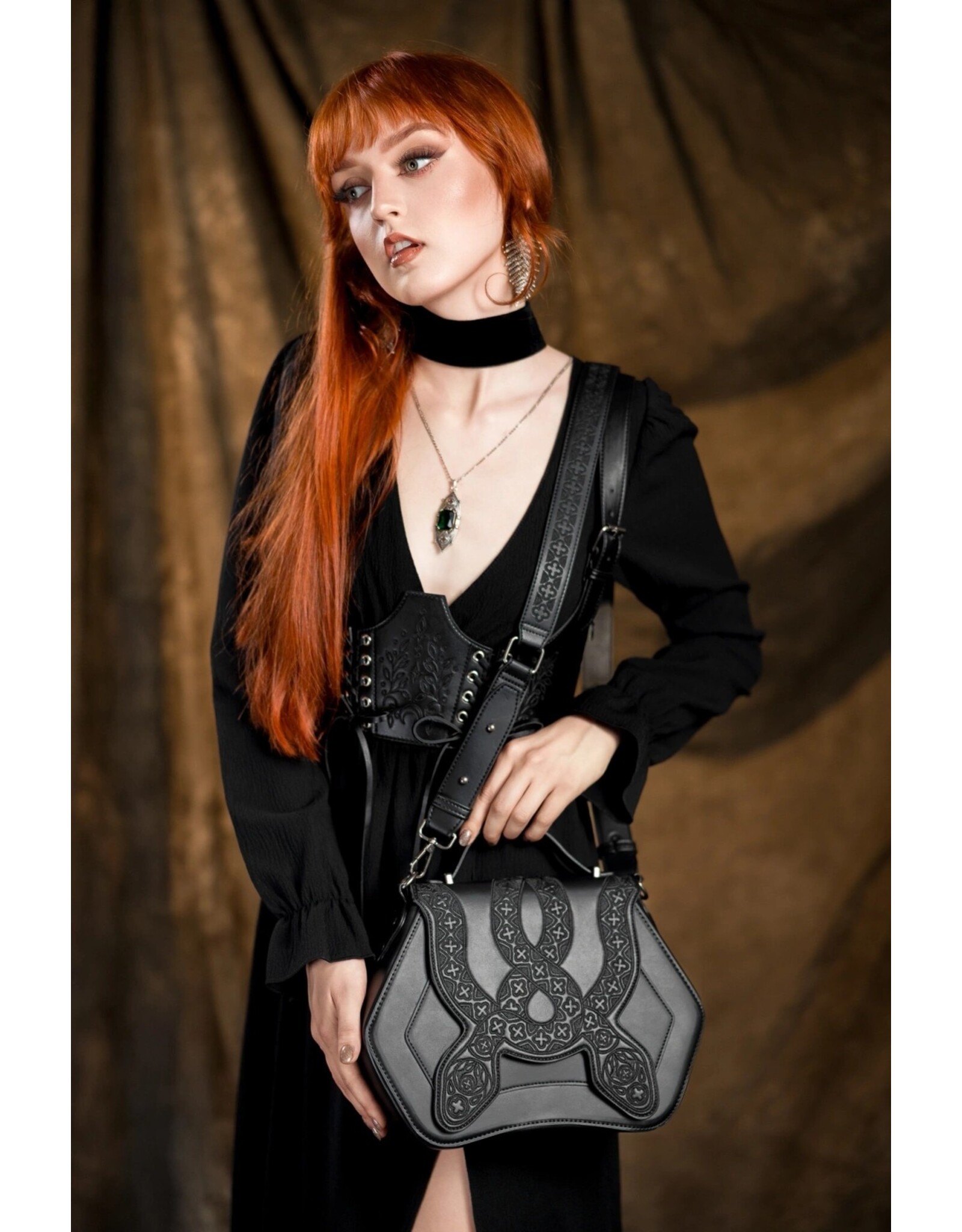 Restyle Gothic Tassen Steampunk Tassen - Cathedral Snake Gothic Schoudertas Restyle
