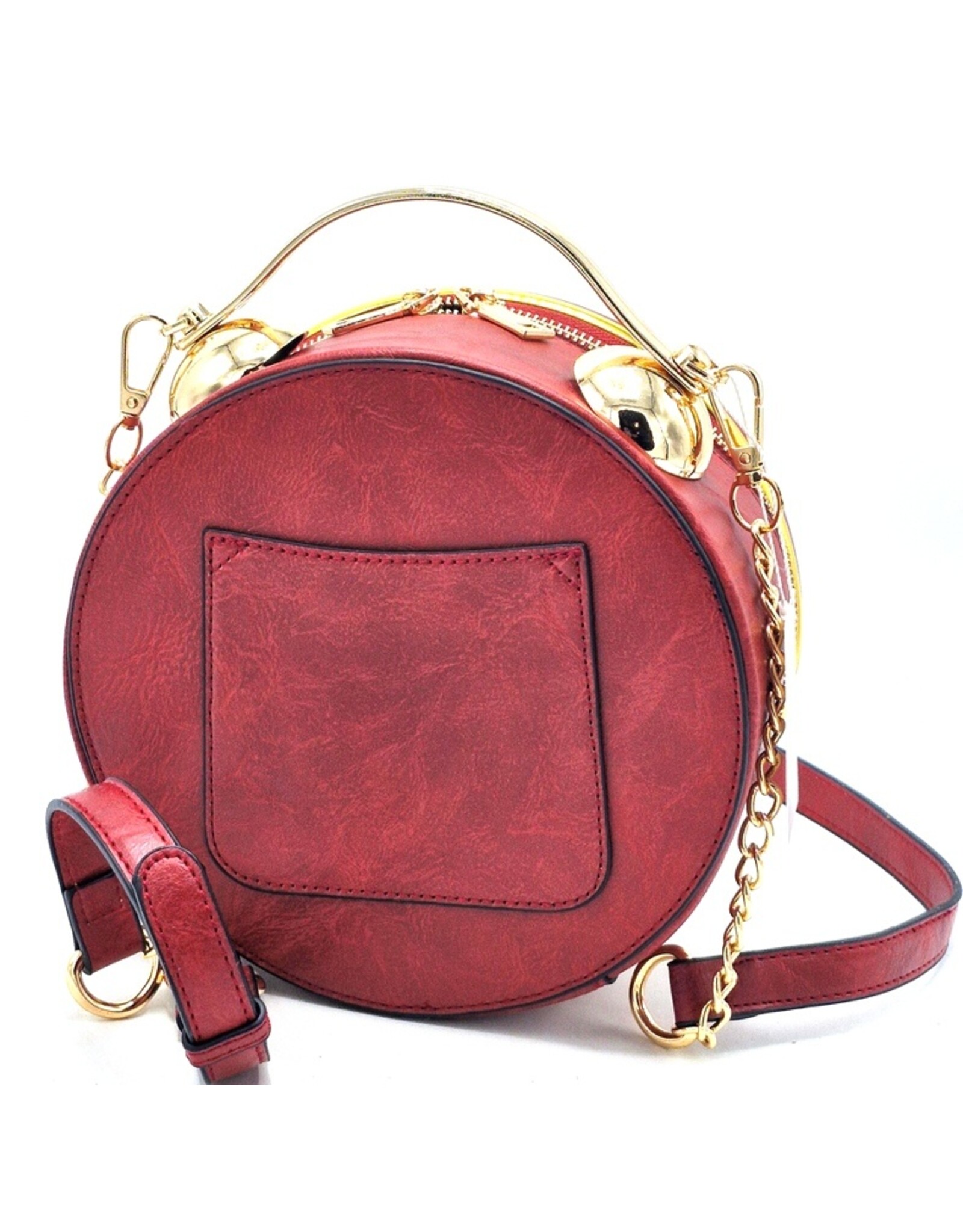 Magic Bags Fantasy bags - Clock Handbag-shoulder bag with Working Clock red