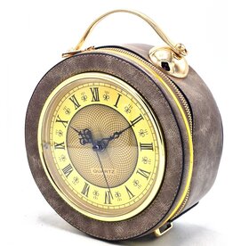 Magic Bags Clock Handbag-shoulderbag with Working Clock clay