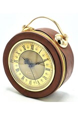 Magic Bags Fantasy bags - Clock Handbag- shoulderbag with Working Clock Brown