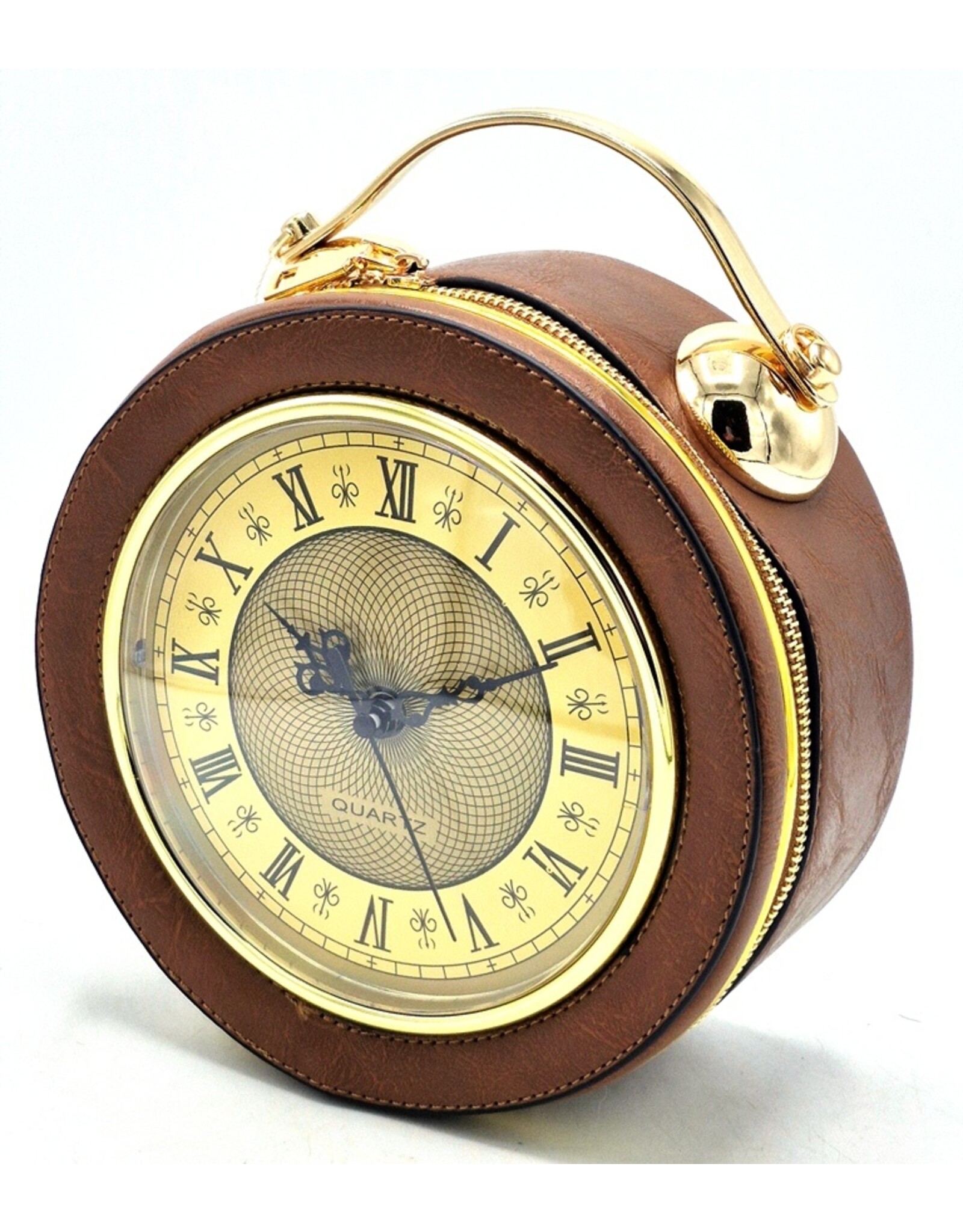 Magic Bags Fantasy tassen - Klok Handtas-schoudertas met Werkende Klok Bruin