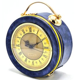 Magic Bags Klok Handtas-schoudertas met Werkende Klok blauw