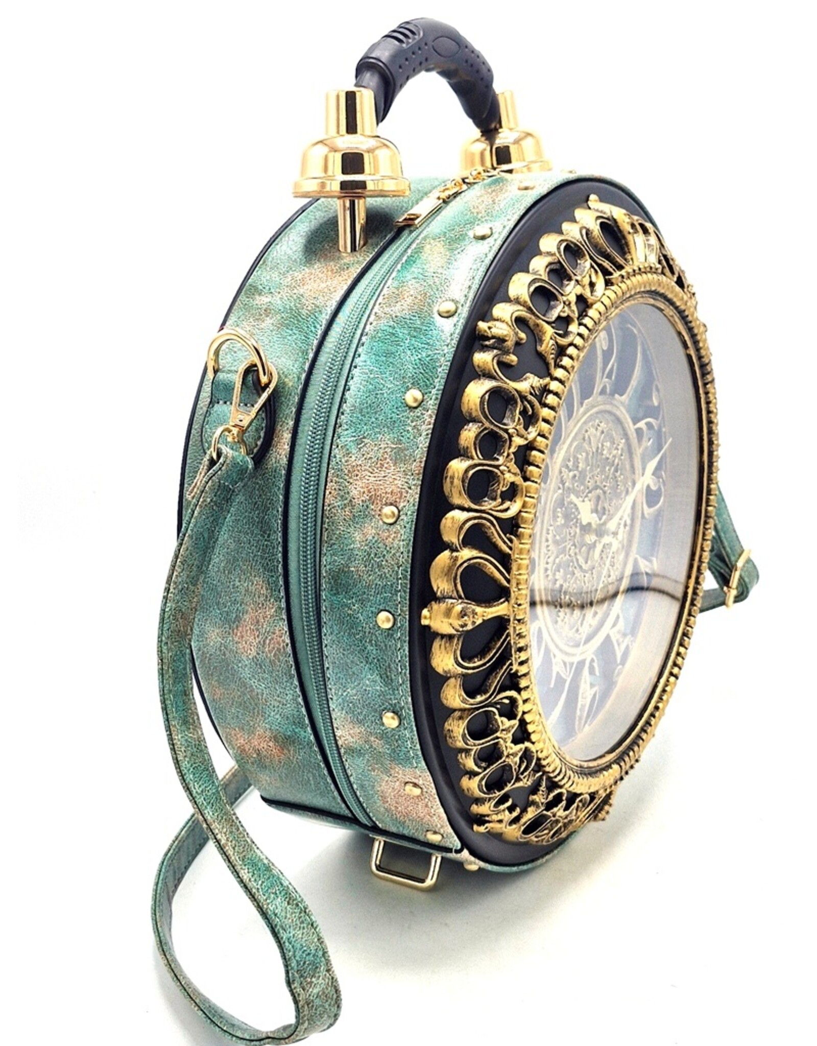 Magic Bags Fantasy bags - Clock bag with Working Clock Vintage Green large
