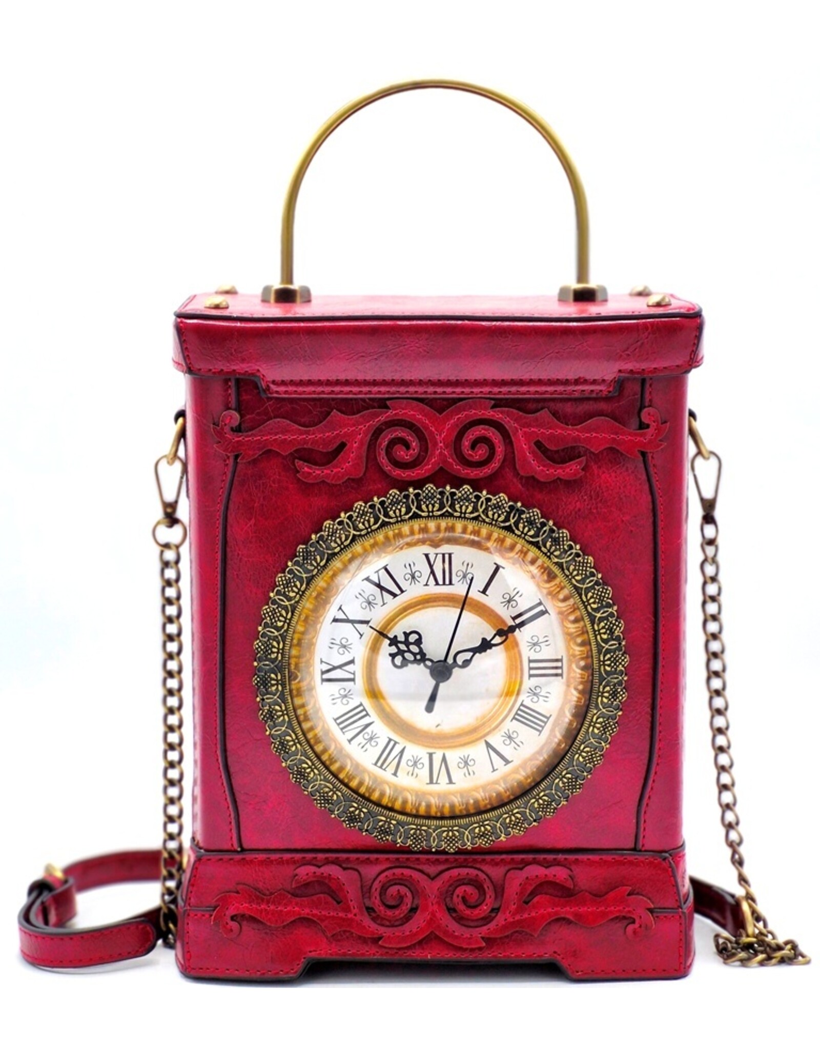 Magic Bags Fantasy bags and wallets - Handbag with Working Clock Vintage Style wine