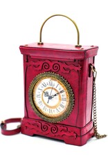 Magic Bags Fantasy tassen en portemonnees - Handtas met Werkende Klok Vintage stijl wijnrood