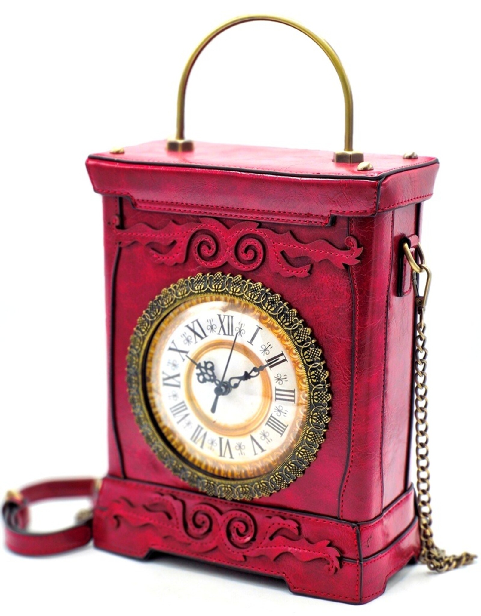 Magic Bags Fantasy bags and wallets - Handbag with Working Clock Vintage Style wine